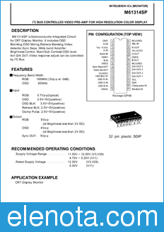 Mitsubishi M61314SP datasheet