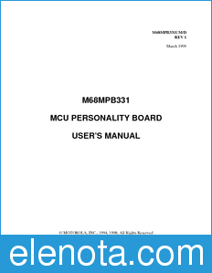 Motorola M68MPB331UM datasheet