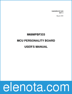 Motorola M68MPB333UM datasheet