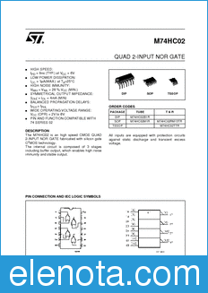 STMicroelectronics M74HC02B1R datasheet