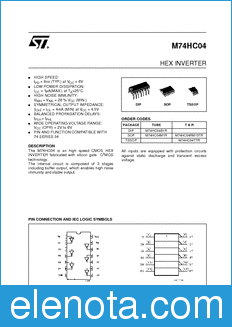 STMicroelectronics M74HC04B1R datasheet