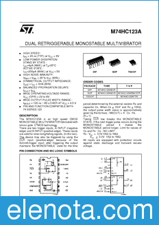 STMicroelectronics M74HC123AB1R datasheet