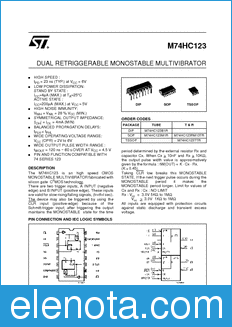 STMicroelectronics M74HC123B1R datasheet