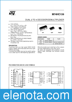 STMicroelectronics M74HC139B1R datasheet