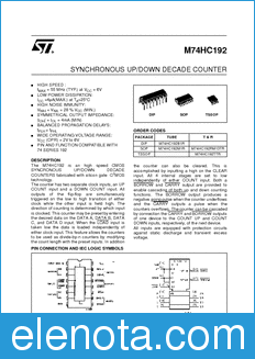 STMicroelectronics M74HC192B1R datasheet
