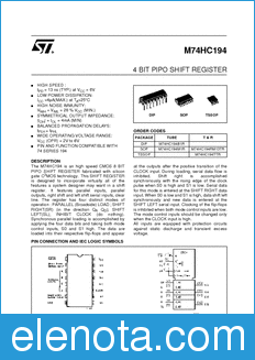 STMicroelectronics M74HC194B1R datasheet