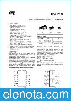 STMicroelectronics M74HC221B1R datasheet