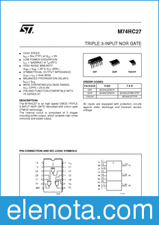 STMicroelectronics M74HC27B1R datasheet