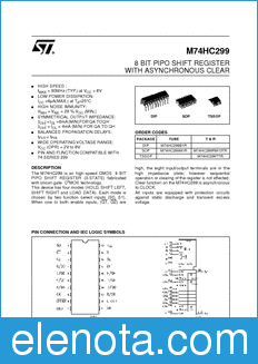 STMicroelectronics M74HC299B1R datasheet