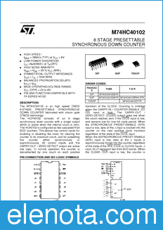 STMicroelectronics M74HC40102B1R datasheet