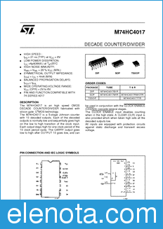 STMicroelectronics M74HC4017B1R datasheet
