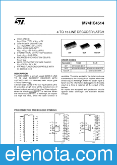 STMicroelectronics M74HC4514B1R datasheet