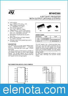 STMicroelectronics M74HC595B1R datasheet
