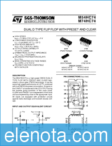 SGS (STMicroelectronics) M74HC74 datasheet