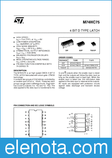 STMicroelectronics M74HC75B1R datasheet