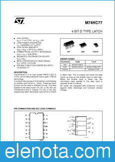 STMicroelectronics M74HC77B1R datasheet