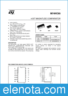 STMicroelectronics M74HC85B1R datasheet