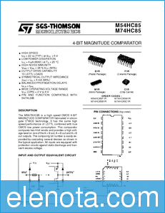 SGS (STMicroelectronics) M74HC85 datasheet