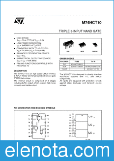 STMicroelectronics M74HCT10B1R datasheet