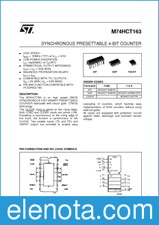 STMicroelectronics M74HCT163B1R datasheet
