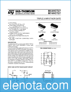 SGS (STMicroelectronics) M74HCT27 datasheet
