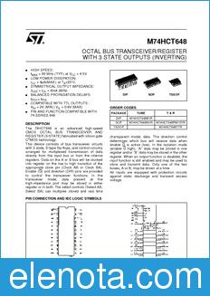 STMicroelectronics M74HCT648B1R datasheet