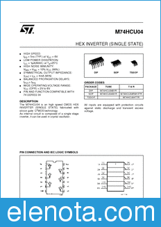 STMicroelectronics M74HCU04B1R datasheet