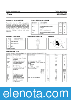 Philips MAC223A8X datasheet