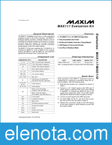 Maxim MAX117EVKIT datasheet