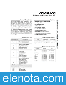 Maxim MAX1626EVKIT datasheet