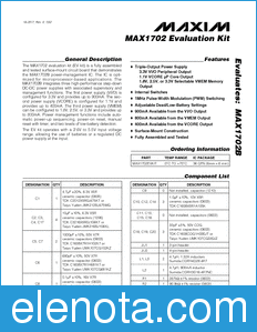Maxim MAX1702EVKIT datasheet