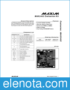 Maxim MAX2402EVKIT datasheet
