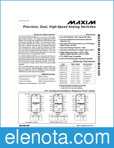 Maxim MAX301 datasheet