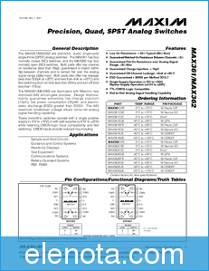 MAXIM - Dallas Semiconductor MAX361 datasheet