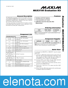 Maxim MAX3750EVKIT datasheet