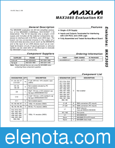 Maxim MAX3885EVKIT datasheet