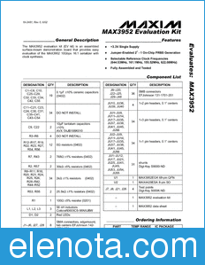 Maxim MAX3952EVKIT datasheet