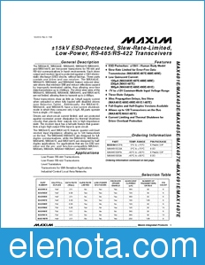 Maxim MAX481E/MAX483E datasheet