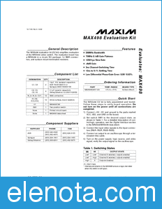 Maxim MAX498EVKIT datasheet