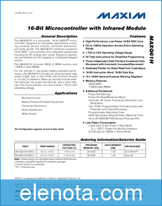 Maxim Integrated Products MAXQ61H datasheet
