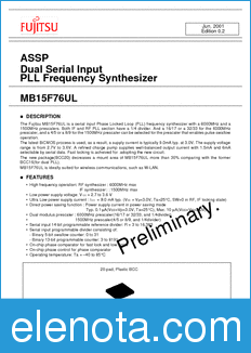 Fujitsu MB15F76UL datasheet