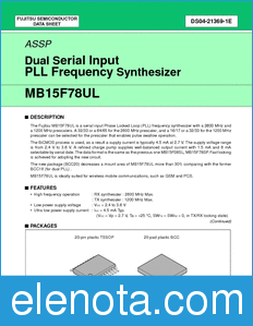 Fujitsu MB15F78UL datasheet