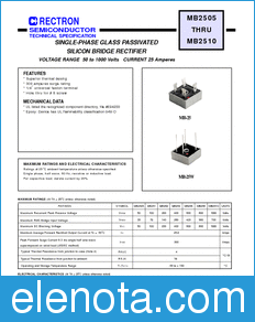Rectron MB2505W datasheet