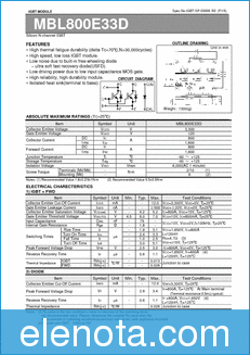 Hitachi MBL800E33D datasheet