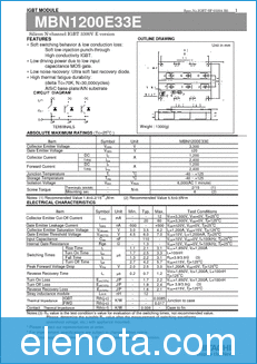 Hitachi MBN1200E33E datasheet