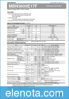 Hitachi MBN3600E17F datasheet