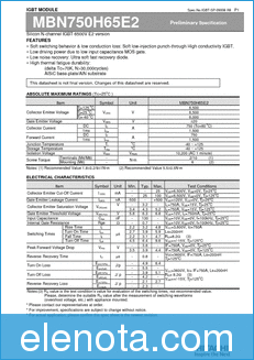 Hitachi MBN750H65E2 datasheet