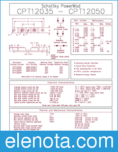 Microsemi MBR12035CT datasheet