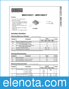 Fairchild MBR1560CT datasheet