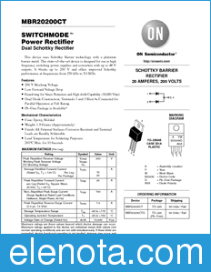 ON Semiconductor MBR20200CT datasheet